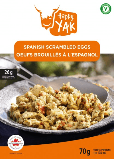 Scrambled eggs for long hikes, camping in Quebec and Canada by Happy Yak and Mount Trail.