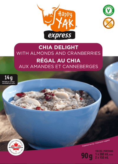 Chia treat for long hikes in Quebec and Canada by Happy Yak and Mount Trail.