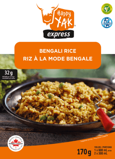 Bengal rice for long hikes in Quebec and Canada by Happy Yak and Mount Trail.