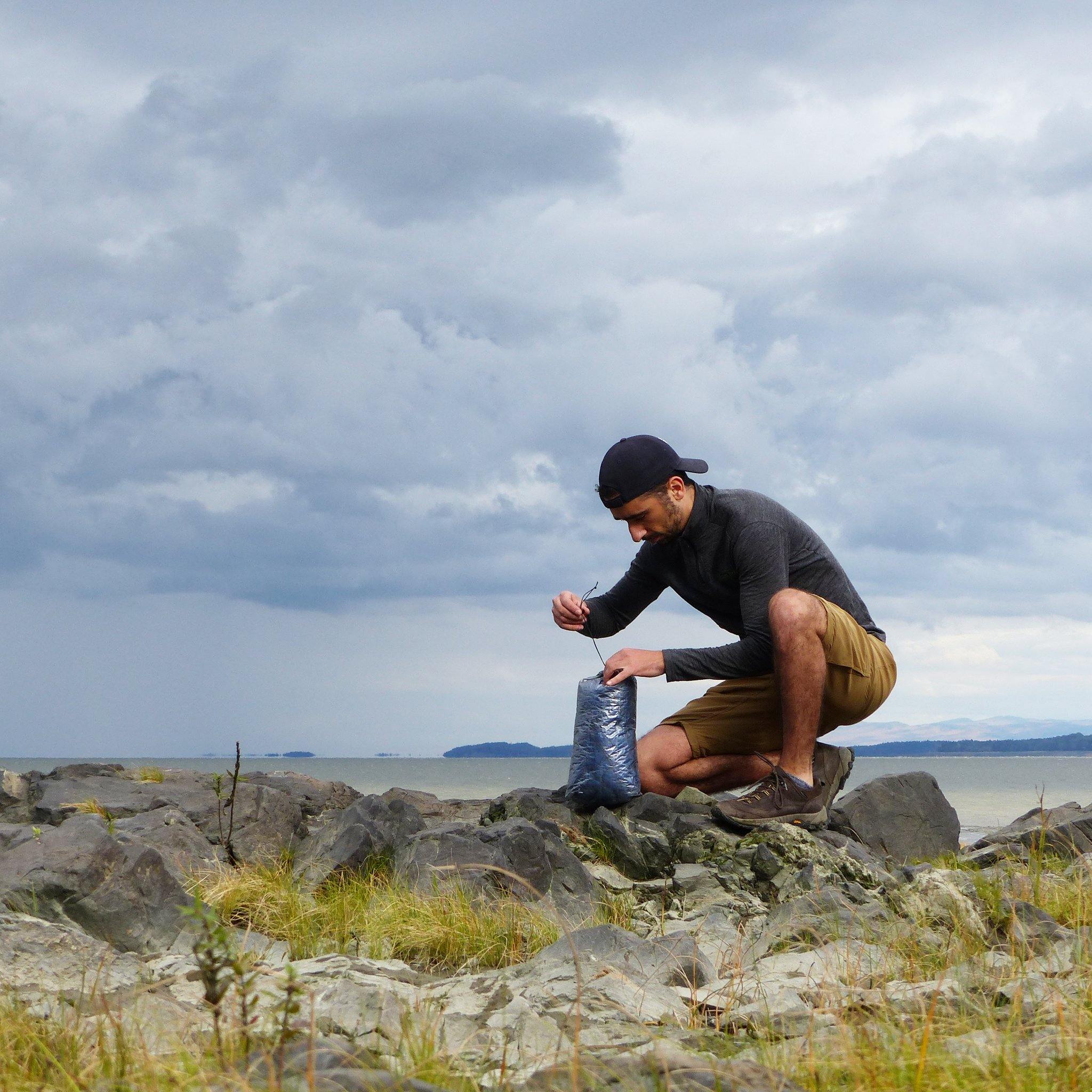 Ultralight Mount Trail storage bag for long hikes, camping and the outdoors.