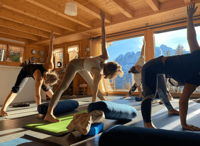 Yoga and outdoor activities. Mount Trail offers yoga and hiking activities and retreats.